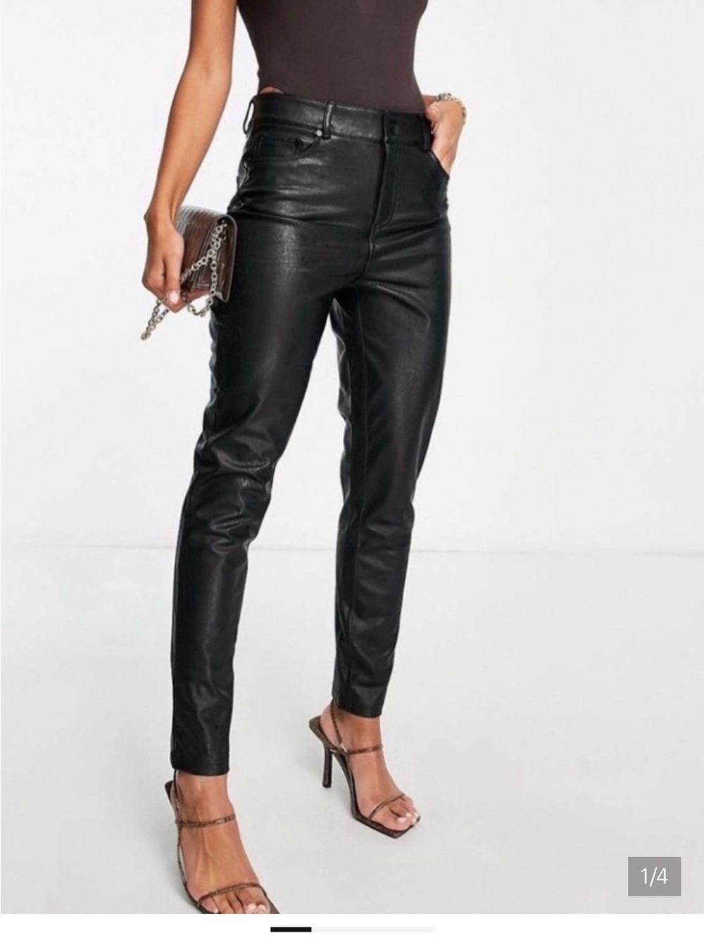 Commando Black Faux Leather Skinny Pants